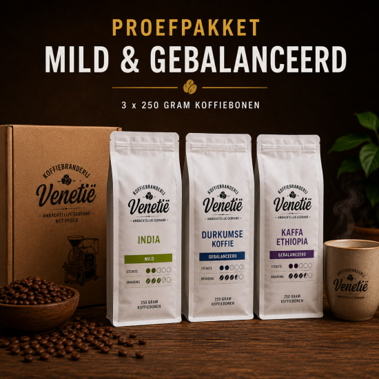 Koffiebranderij Venetië - Proefpakket Mild & Gebalanceerd 